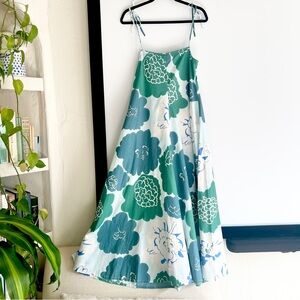 Marimekko Solahtaa Pioni Tie Shoulder Maxi Dress Size EU 36